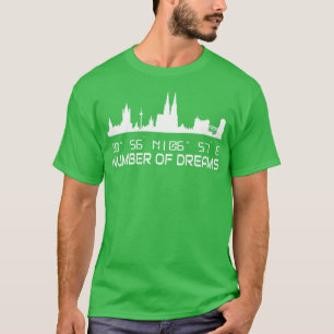 GPS Coordinates City Of Cologne Skyline T-Shirt