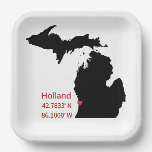 GPS Coordinates of Holland Michigan Paper Plate