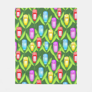 GPS Flowers Fleece Blanket