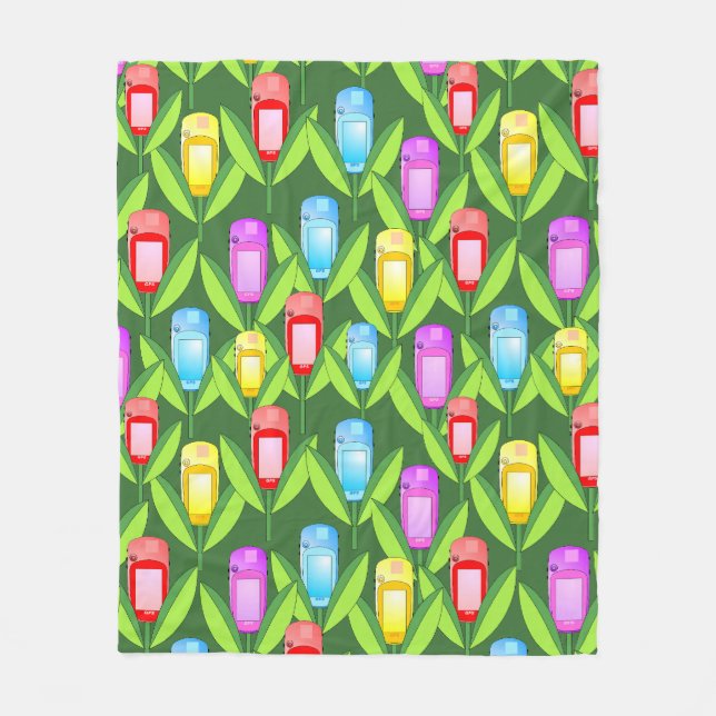 GPS Flowers  Fleece Blanket (Front)