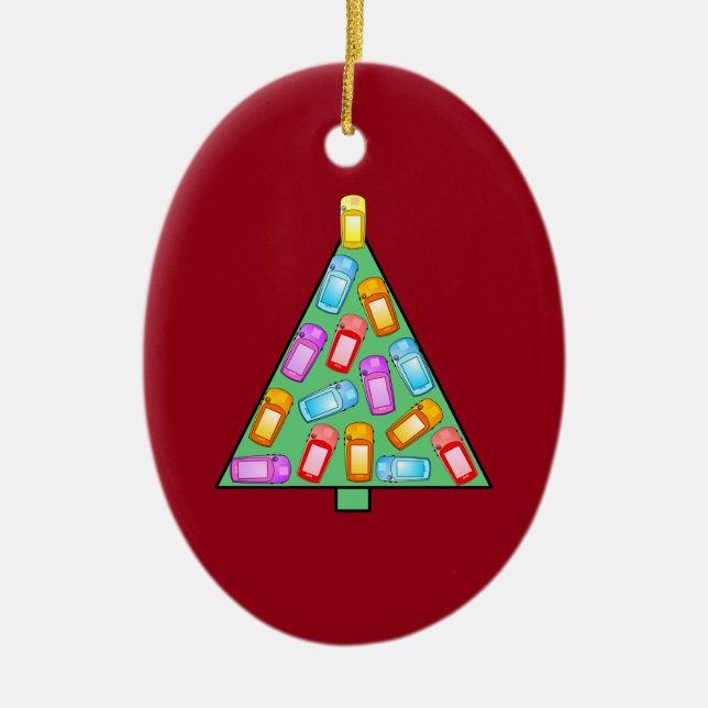 GPS Geocaching Christmas Tree Ceramic Tree Decoration (Front)