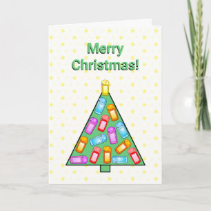GPS Geocaching Christmas Tree Christmas Card