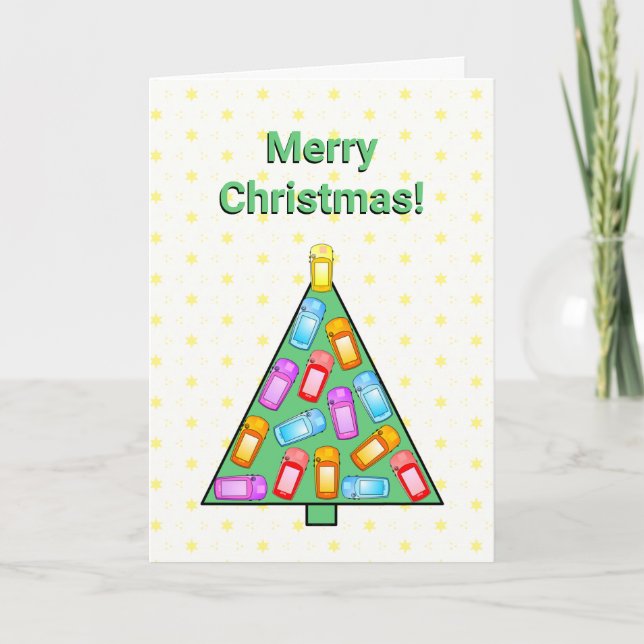 GPS Geocaching Christmas Tree Christmas Card (Front)