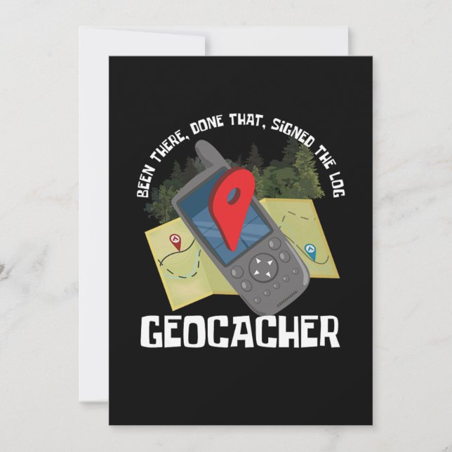 GPS Location Trackers Navigational Gift Geocaching Invitation (Front)