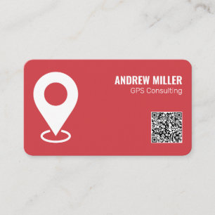 GPS Services QR (Red) Business Card