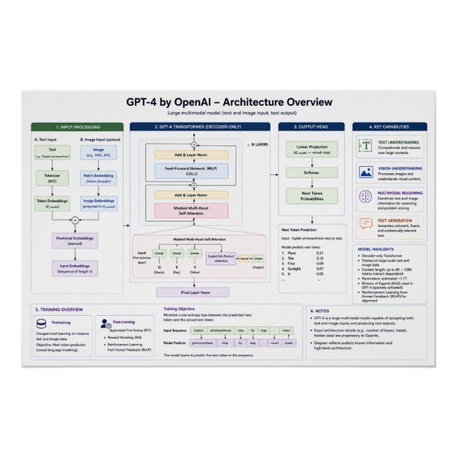 GPT-4 by OpenAI Poster (Front)
