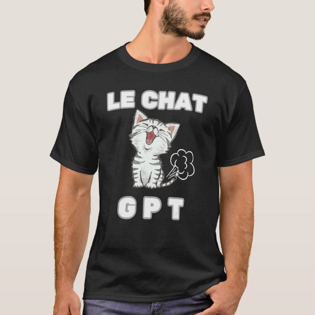 gpt cat humour  artificial intelligence T-Shirt (Front)