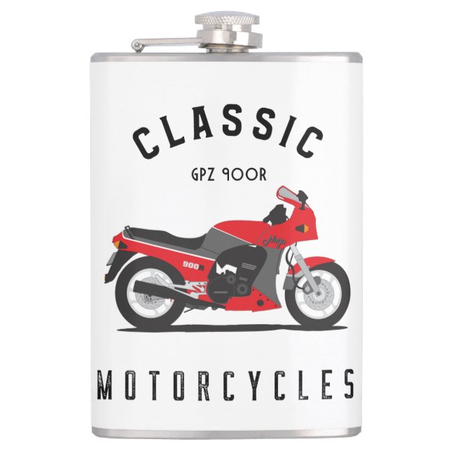 GPZ 900R Ninja ZX900A Motorcycle Biker Hip Flask (Front)