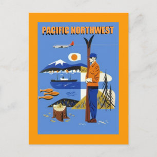 GR8 VINTAGE PACIFIC NORTHWEST TRAVEL AD ~ POSTCARD