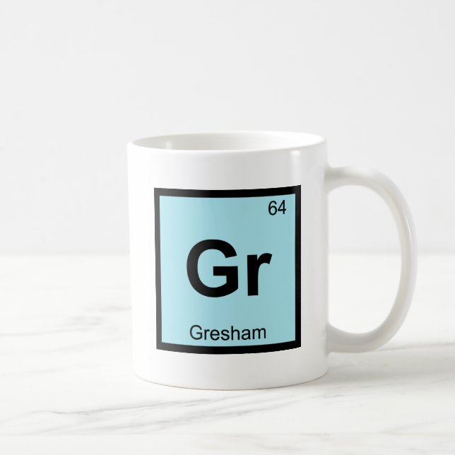 Gr - Gresham Oregon Chemistry Periodic Table City Coffee Mug (Right)