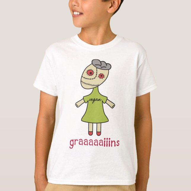 Graaaaaiins Vegan Zombie T-Shirt (Front)