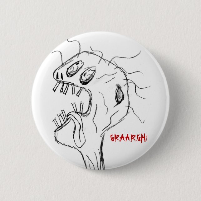 GRAARGH!  Zombie 6 Cm Round Badge (Front)