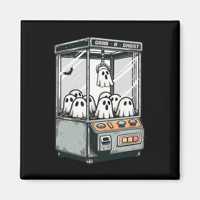 Grab A Ghost Claw Machine Arcade Funny Halloween K Magnet (Front)