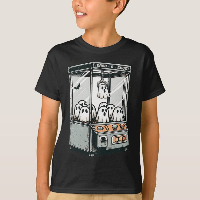 Grab A Ghost Claw Machine Arcade Funny Halloween K T-Shirt (Front)
