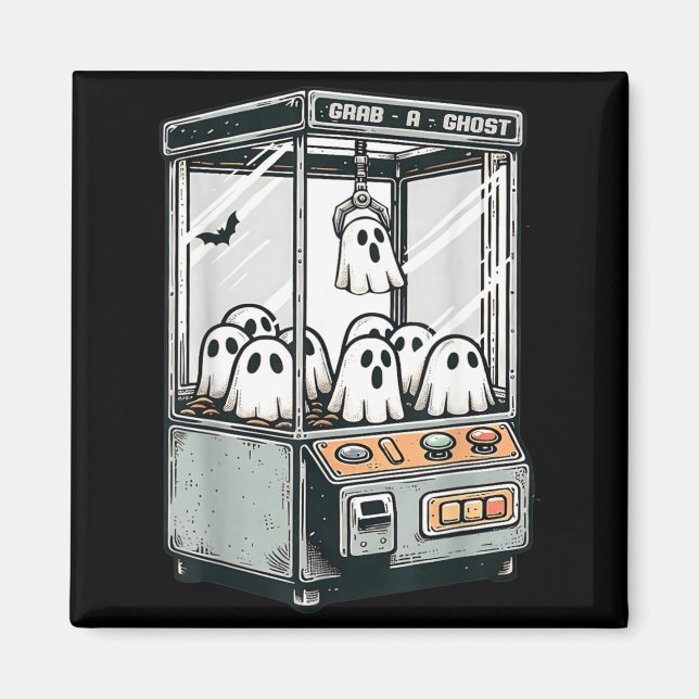 Grab A Ghost Claw Machine Arcade Funny Halloween Magnet (Front)