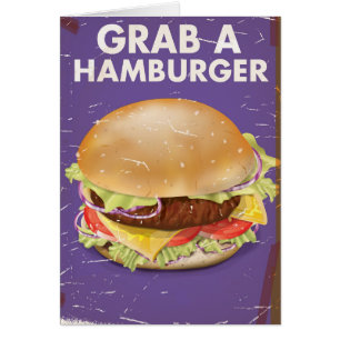 Grab a Hamburger Vintage Food Poster.
