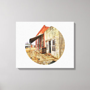 Grab the Safe and Run!,An Abandoned Rural Business Canvas Print