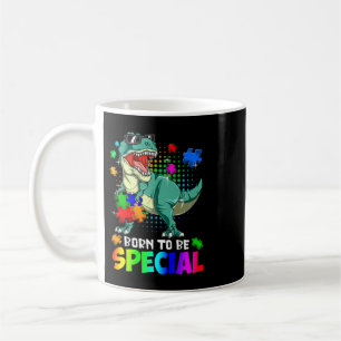 Grab this cute Born To Be Special T rex Puzzle Din Coffee Mug