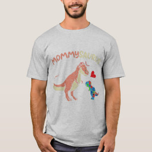 Grab this cute Mommysaurus Puzzle Dinosaur T-Shirt
