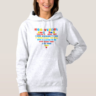 Grab this cute Nonverbal Heart Puzzle Listen T-Shi Hoodie