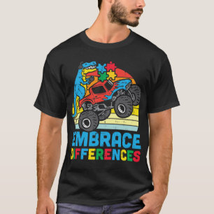 Grab this cute Trex Monster Truck Embrace Differen T-Shirt