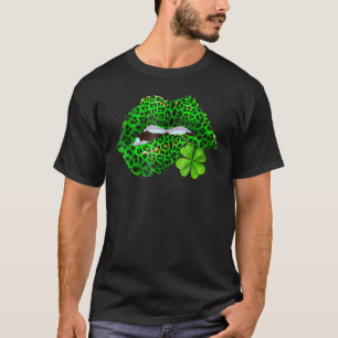 Grab This Funny Green Lips Leopard Print Tongue Ou T-Shirt