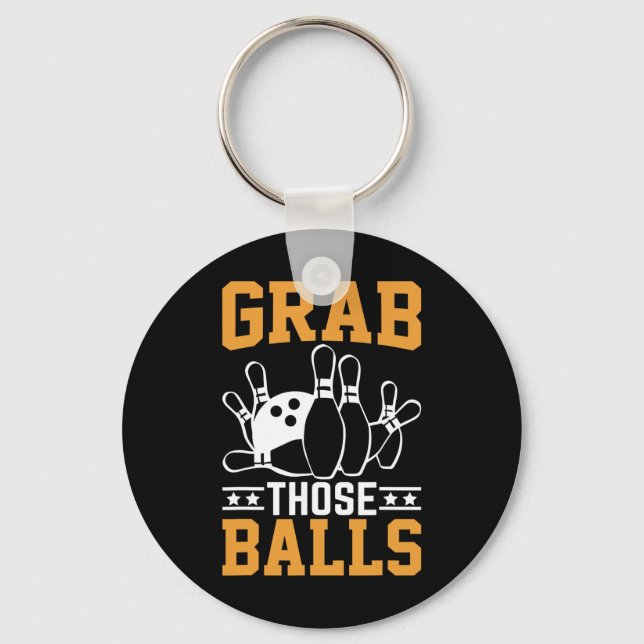 Grab Those I Bowling  Key Ring (Front)