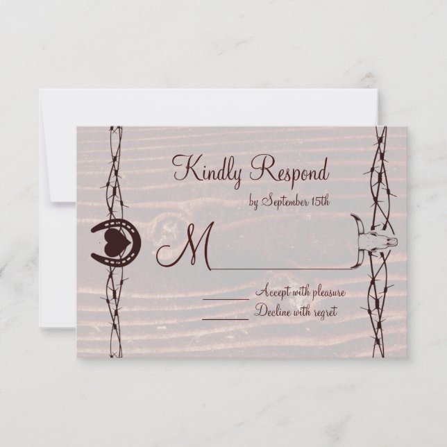 Grab Your Boots Country Western RSVP Cards (Front)