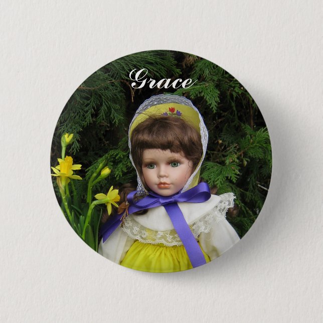 Grace 6 Cm Round Badge (Front)