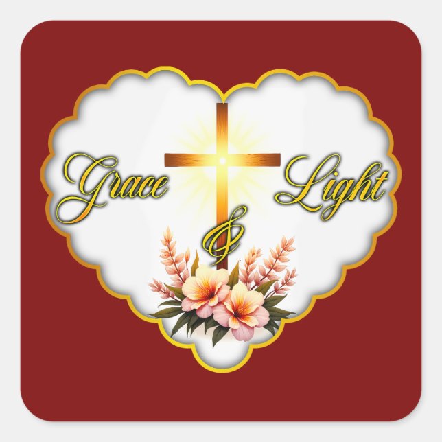 Grace and Light – Christian Easter - Autocolante Square Sticker (Front)