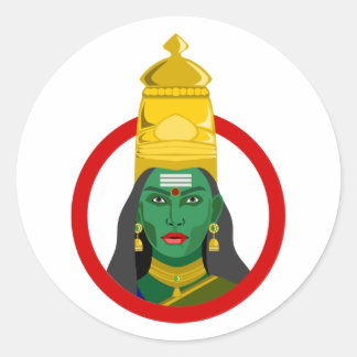 Grace and Power: Goddess Meenakshi’s Blessing Classic Round Sticker