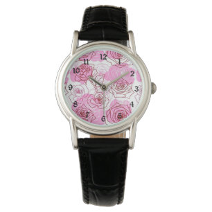 Grace & Appreciation Pink Roses Wrist Watch