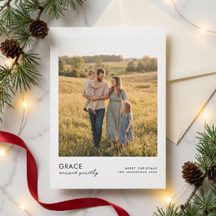 Grace Arrived Christian Religious Christmas Photo Holiday Card