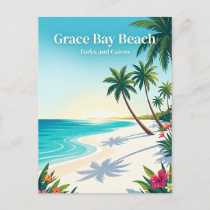 Grace Bay Beach Turks and Caicos Postcard