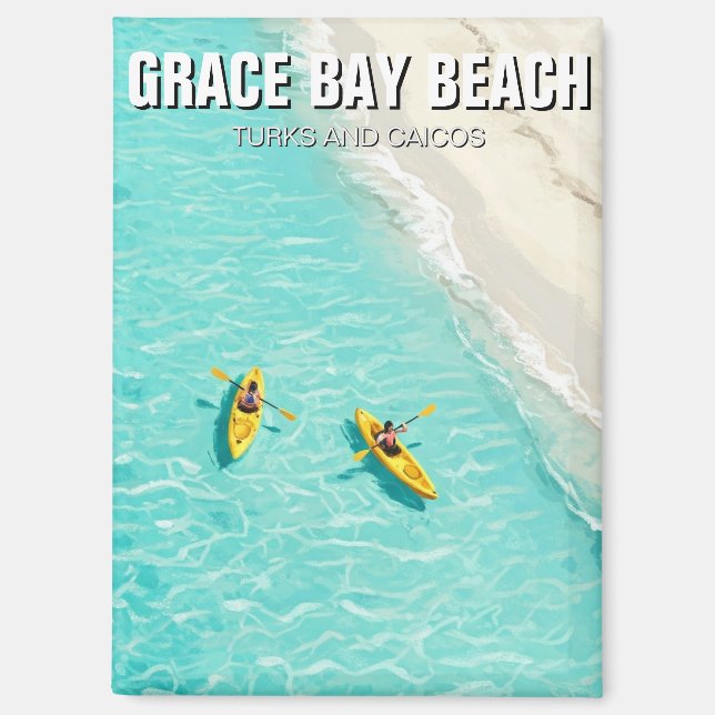Grace Bay Beach Turks and Caicos Travel Magnet (Front)