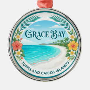 Grace Bay Turks and Caicos Islands Metal Tree Decoration