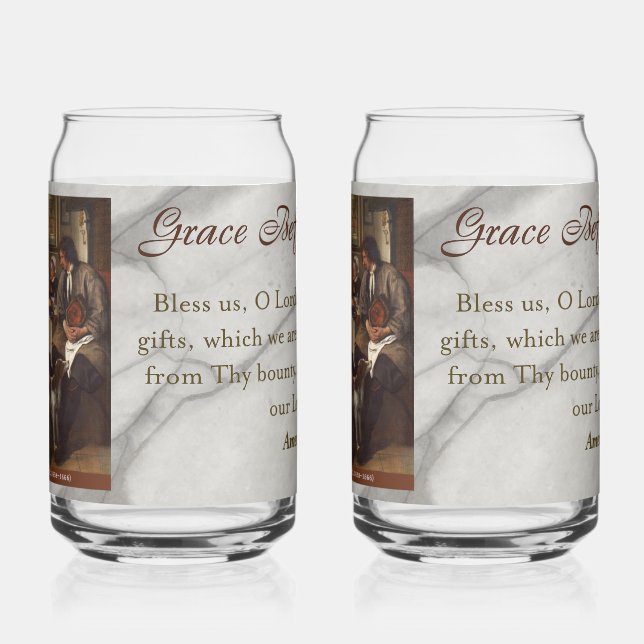 Grace Before Meals Prayer Can Glass (Left)