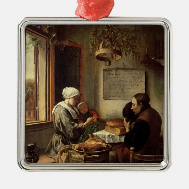 Grace before Meat, 1660 Metal Tree Decoration (Front)