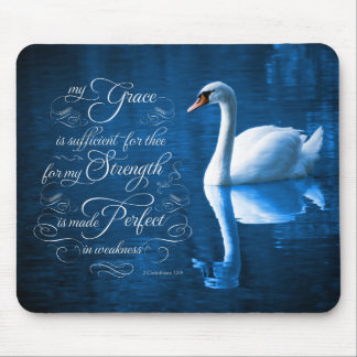 Grace Bible Verse Mute Swan Mousepad