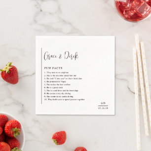 Grace Black and White Modern Wedding Napkin