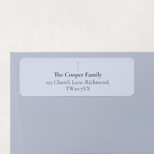 Grace Blue Minimal Cross Family Return Address