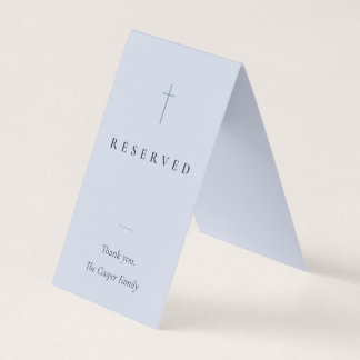 Grace Blue Religious Reserved Seating Place Card
