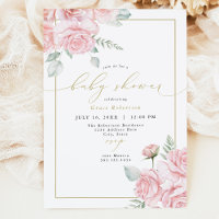 GRACE Blush Floral and Gold Girl Baby Shower