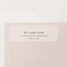 Grace Blush Minimal Cross Family Return Address