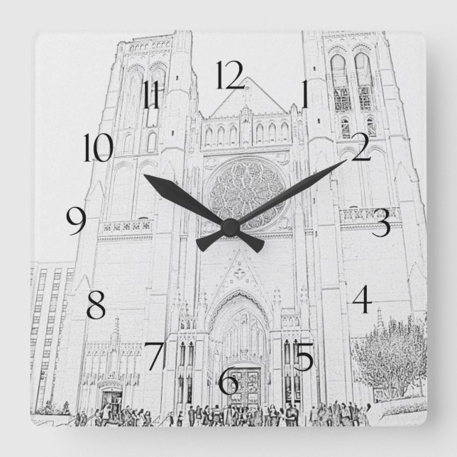 Grace Cathedral Square Wall Clock (Front)