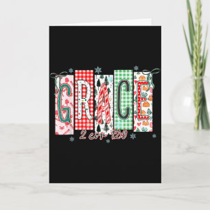 Grace Christmas Santa Coquette Bow Women Girls  Card