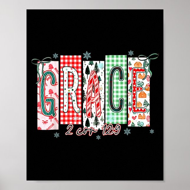 Grace Christmas Santa Coquette Bow Women Girls  Poster (Front)