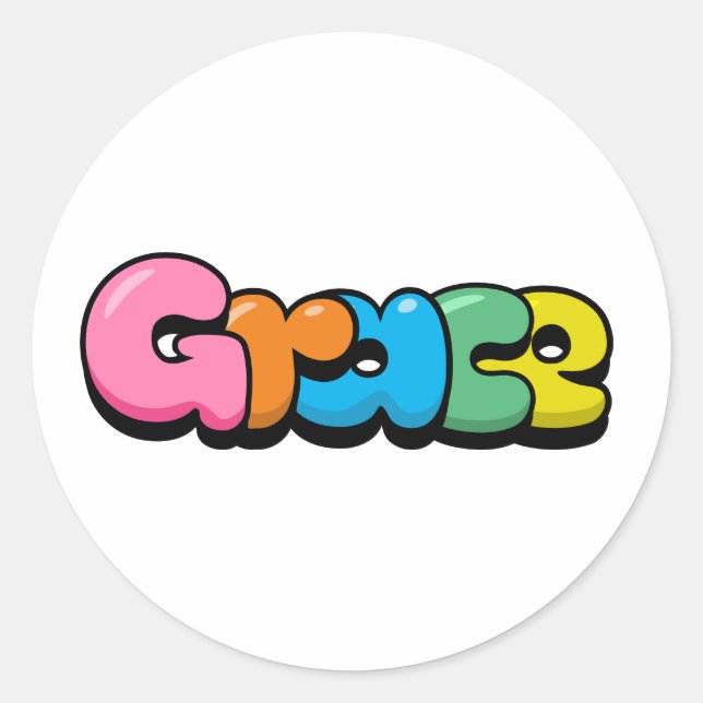 Grace Classic Round Sticker (Front)