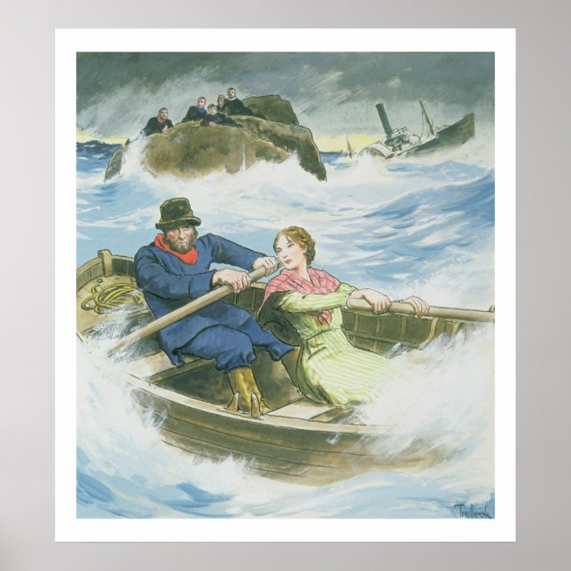 Grace Darling (1815-41) and her father rescuing su Poster (Front)