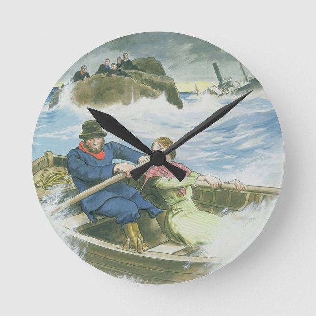 Grace Darling (1815-41) and her father rescuing su Round Clock (Front)